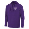Antigua Sacramento Kings Heather Purple Unique Spikes Raglan Quarter Zip Hoodie