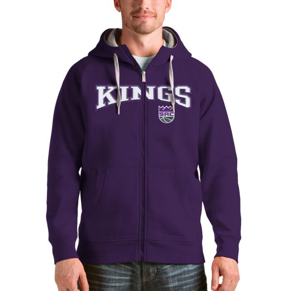 Antigua Eye - catching Sacramento Kings Purple Victory Full Zip Hoodie