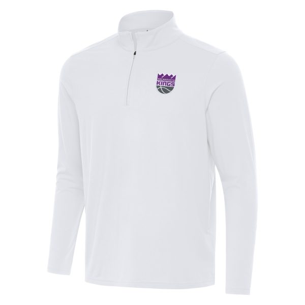 Antigua Sacramento Kings White Chic Intent Quarter Zip Top