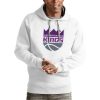 Antigua Sacramento Kings Unique White Team Logo Victory Pullover Hoodie