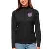 Antigua Sacramento Kings Women's Black Tribute Half Zip Eye - catching Top