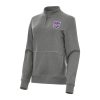 Antigua Sacramento Kings Women's Heather Black Crush Quarter Elegant Zip Fleece Sweatshirt