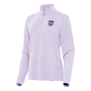 Antigua Sacramento Elegant Kings Women's Lavender Mentor Quarter Zip Mock Long Sleeve Top