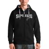 Antigua San Antonio Spurs Black Team Victory Gorgeous Full Zip Hoodie