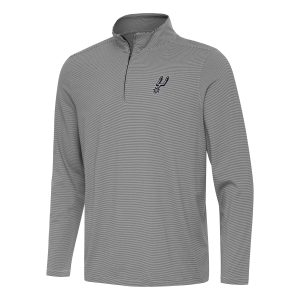 Antigua San Antonio Spurs Trendy Black Twine Quarter Zip Top