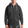 Antigua San Antonio Spurs Charcoal Logo Victory Full Premium Zip Hoodie