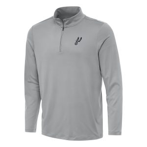 Antigua Gorgeous San Antonio Spurs Gray Reprocess Quarter Zip Top