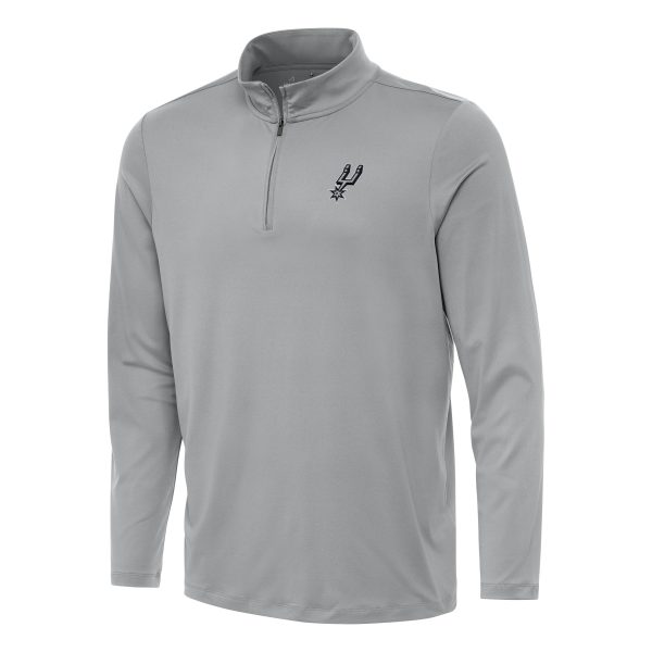 Antigua Gorgeous San Antonio Spurs Gray Reprocess Quarter Zip Top