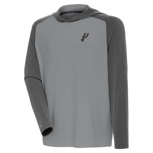Antigua San Antonio Spurs Gray Unique Tonal Intrepid Pullover Hoodie