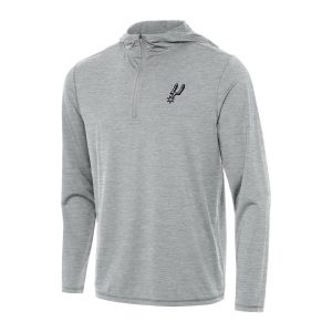 Antigua San Antonio Spurs Heather Gray Tidy Quarter Zip Hoodie Elegant