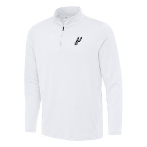 Antigua San Antonio Spurs White Reprocess Quarter Zip Top Unique