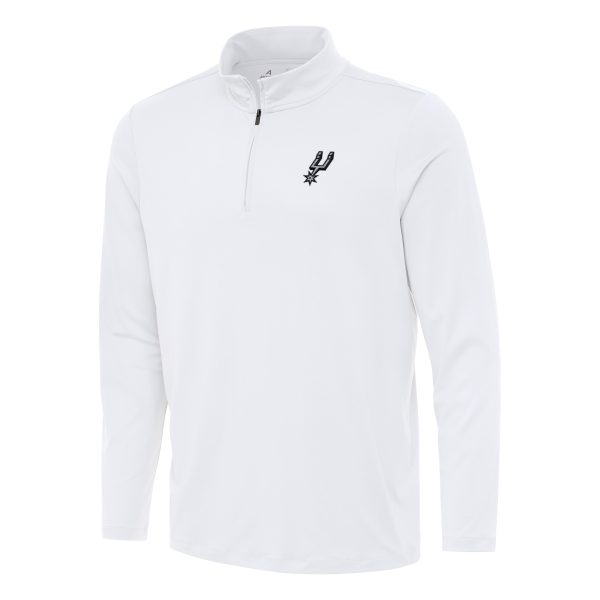 Antigua San Antonio Spurs White Reprocess Quarter Zip Top Unique