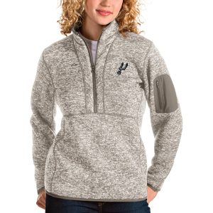Antigua San Stylish Antonio Spurs Women's Natural Fortune Quarter Zip Pullover Jacket