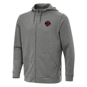 Antigua Toronto Raptors Heather Charcoal Effortless Full Chic Zip Hoodie Jacket
