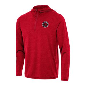 Antigua Toronto Raptors Heather Red Tidy Unique Quarter Zip Hoodie