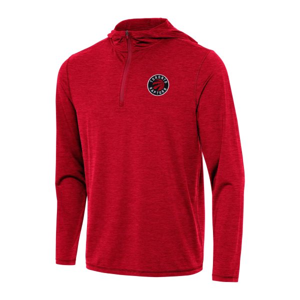 Antigua Toronto Raptors Heather Red Tidy Unique Quarter Zip Hoodie