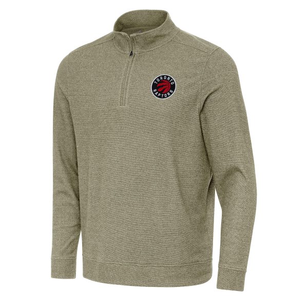 Antigua Toronto Raptors Gorgeous Olive Subtle Quarter Zip Sweatshirt