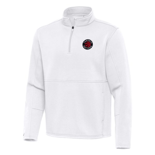 Antigua Toronto Raptors Premium White Twist Quarter Zip Pullover Top