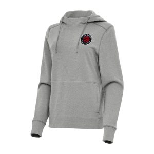 Antigua Toronto Raptors Stylish Women's Heather Gray Justice Pullover Hoodie