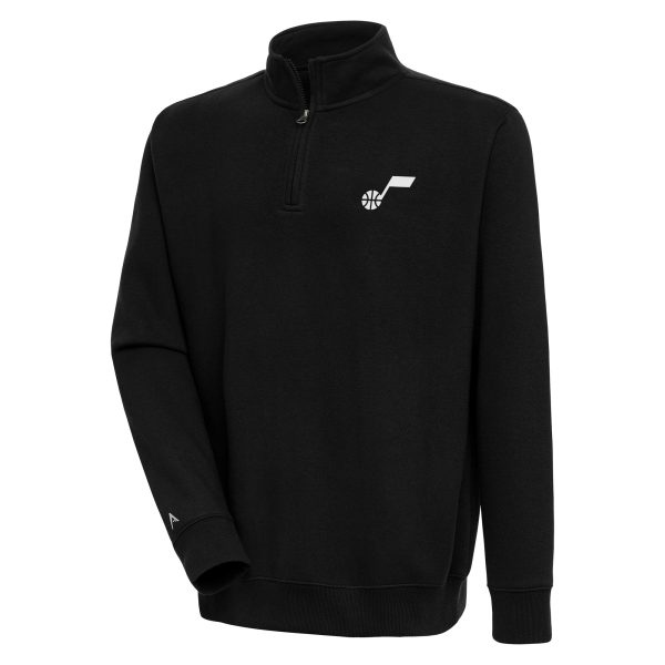 Antigua Utah Jazz Elegant Black Victory Quarter Zip Pullover Top