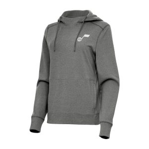Antigua Utah Jazz Eye - catching Women's Heather Charcoal Justice Pullover Hoodie