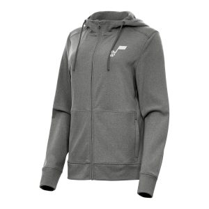 Antigua Utah Jazz Women's Eye - catching Heather Charcoal Seeker Full Zip Hoodie Jacket