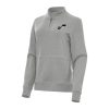Antigua Utah Jazz Women's Heather Gray Fabulous Crush Quarter Zip Fleece Sweatshirt