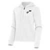 Antigua Trendy Utah Jazz Women's White Contemporary Quarter Zip Hoodie