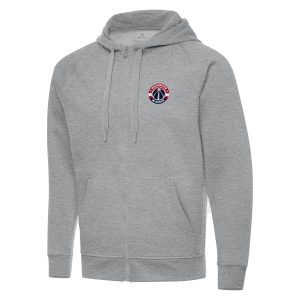 Antigua Washington Wizards Heather Gray Big & Tall Victory Full Zip Hoodie Stylish Jacket