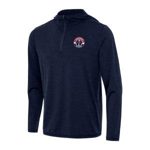 Antigua Washington Wizards Heather Navy Tidy Elegant Quarter Zip Hoodie