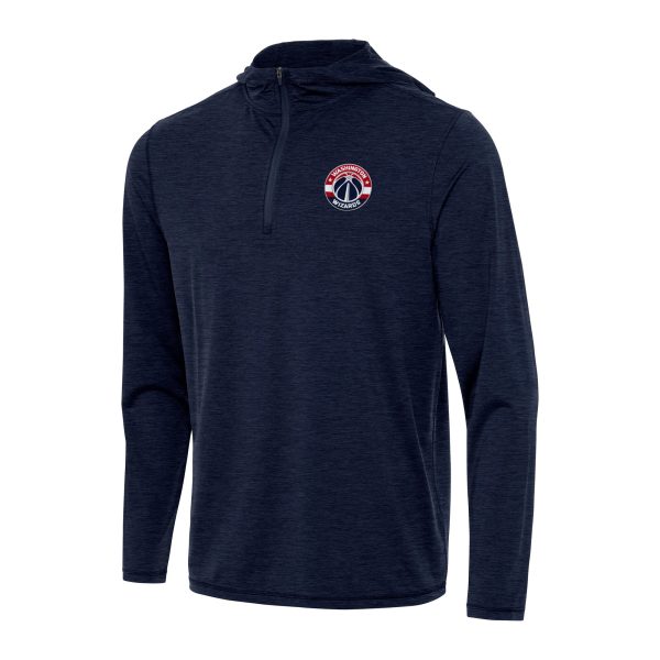 Antigua Washington Wizards Heather Navy Tidy Elegant Quarter Zip Hoodie