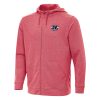 Antigua Washington Wizards Heather Red Effortless Full Zip Hoodie Premium Jacket