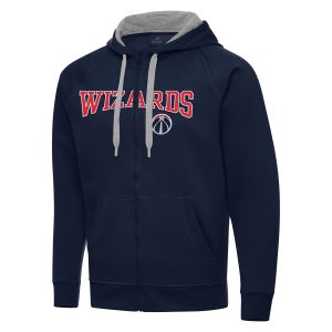 Antigua Trendy Washington Wizards Navy Big & Tall Victory Full Zip Hoodie Jacket