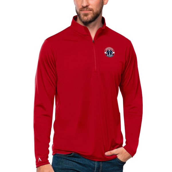 Antigua Washington Wizards Red Tribute Quarter Zip Pullover Elegant Top
