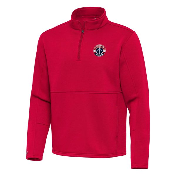 Antigua Washington Wizards Red Gorgeous Twist Quarter Zip Pullover Top