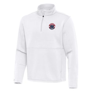 Antigua Gorgeous Washington Wizards White Twist Quarter Zip Pullover Top