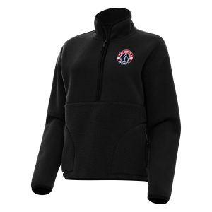Antigua Washington Wizards Women's Black Figure Half Eye - catching Zip Pullover Sweatshirt