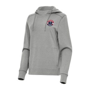 Antigua Washington Wizards Women's Heather Gray Chic Justice Pullover Hoodie