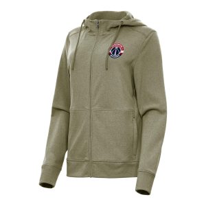Antigua Elegant Washington Wizards Women's Olive Seeker Full Zip Hoodie Jacket