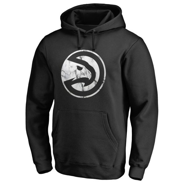 Atlanta Hawks Black Marble Logo Gorgeous Pullover Hoodie