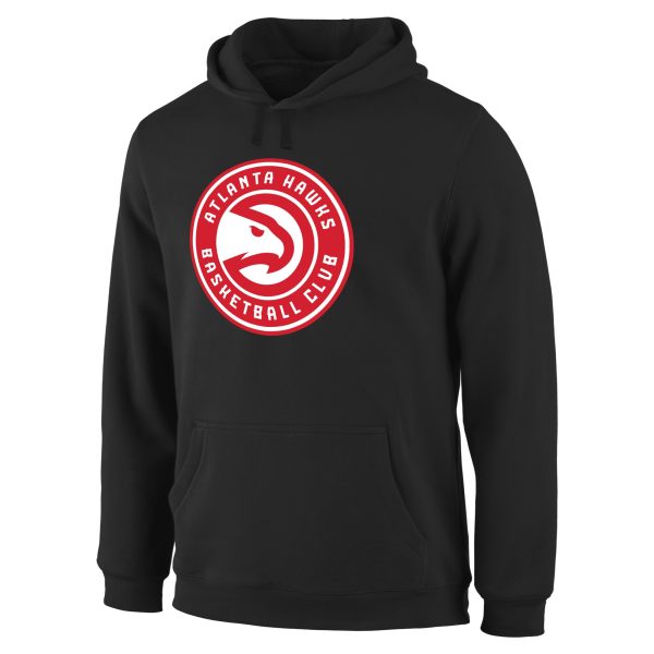 Atlanta Hawks Premium Black Primary Logo Pullover Hoodie