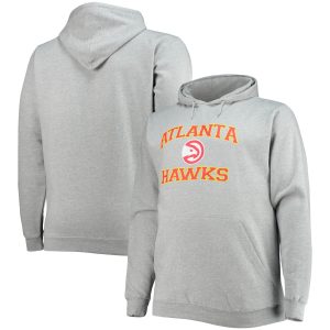Atlanta Hawks Heathered Gray Big & Tall Heart & Soul Pullover Hoodie Unique