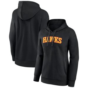 Atlanta Hawks Women's Black Alternate Wordmark Fabulous Pullover Hoodie