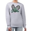 Boston Celtics G III 4Her by Carl Banks Heather Gray Women's GIII 4 Stylish Her Leopard Heart graphic Fleece Crewneck sweatshirt