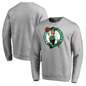 Boston Celtics Heathered Stylish Gray Primary Logo Sweatshirt