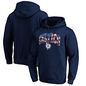 Boston Celtics Navy Banner Wave Pullover Hoodie Elegant