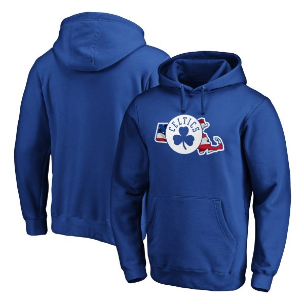 Boston Celtics Royal Chic Banner State Pullover Hoodie