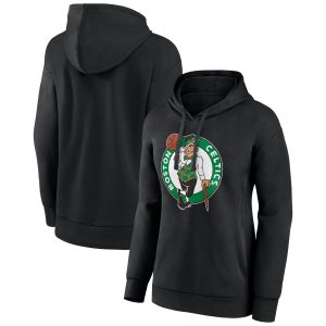 Boston Gorgeous Celtics Women's Black Primary Logo Pullover Hoodie