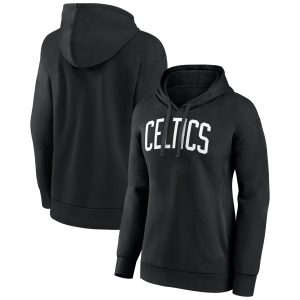 Boston Celtics Women's Black Wordmark Alt Pullover Elegant Hoodie