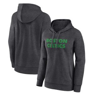 Boston Celtics Women's Charcoal Wordmark Chic Alt Pullover Hoodie